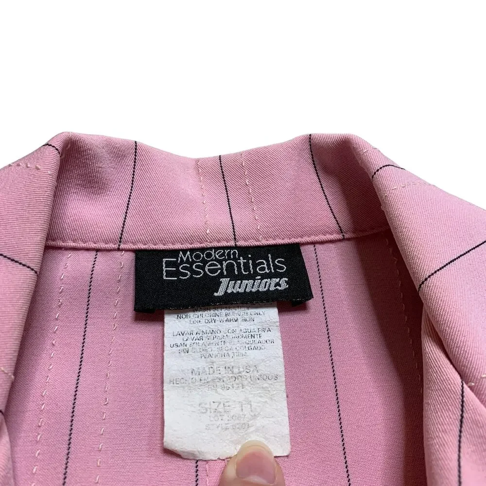 Vintage Y2K Pink Pinstripe Blazer Size 11
